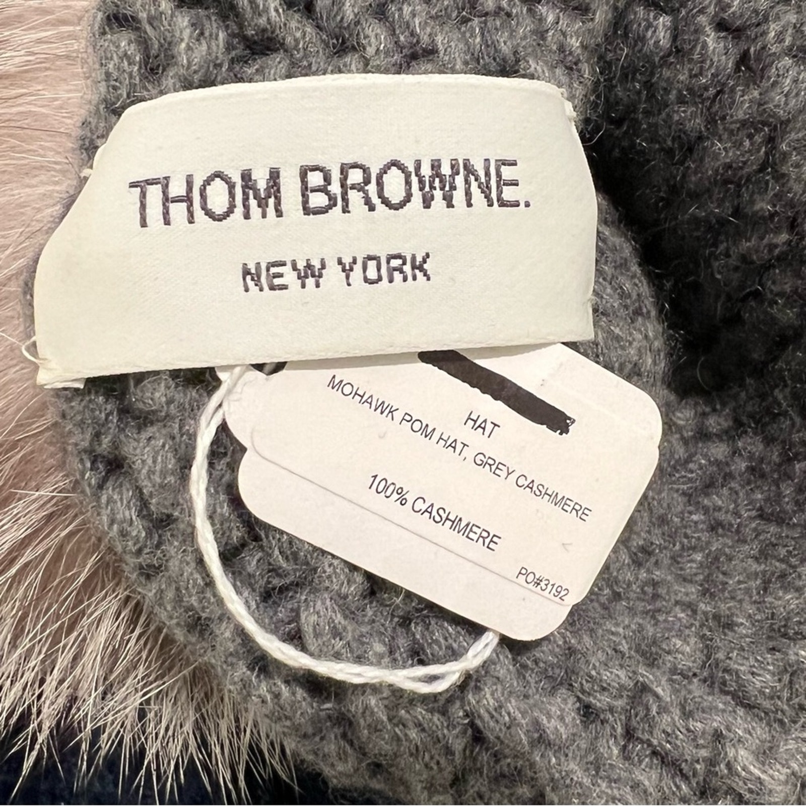 Thom Browne Mohawk Beanie Gray Cashmere Fur Pom Pom Luxury Streetwear Luxury Nwt — image 7 of 7